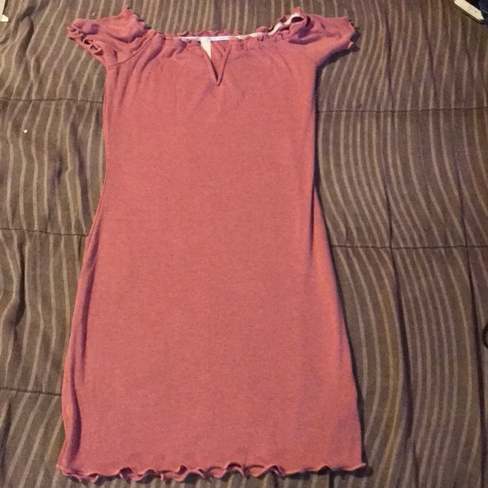 Off the shoulder pink dress